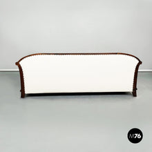 Load image into Gallery viewer, Wooden sofa with white fabric, 1940s