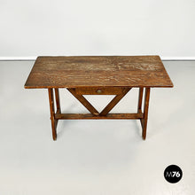 Load image into Gallery viewer, Wooden table fratino with a drawer, 1900s