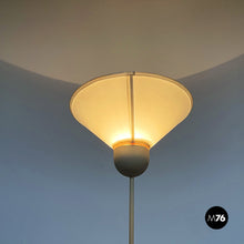 画像をギャラリービューアに読み込む, Floor lamp in white fabric and metal, 1980s