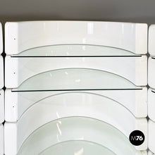 Load image into Gallery viewer, Modular bookcase in white fiberglass and glass by Astrarte, 1970s