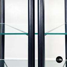 将图片加载到图库查看器,Black metal and glass bookcase, 1990s
