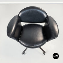 Load image into Gallery viewer, Armchair in black leather, 1970s