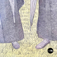 画像をギャラリービューアに読み込む, Engraving print with color of two priests by Gianfilippo Usellini, 1900-1970s