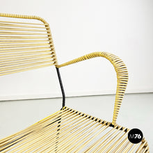 Load image into Gallery viewer, Outdoor chair in yellow scooby and black metal, 1960s