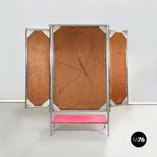 Load image into Gallery viewer, Metal floor mirror with 3 doors, 1980s