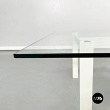 画像をギャラリービューアに読み込む, Square coffee table in glass, iron and marquinia marble, 1980s