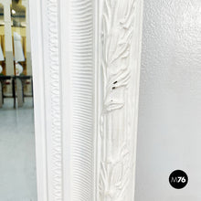 画像をギャラリービューアに読み込む, Large rectangular mirror with white wooden frame, 1990s