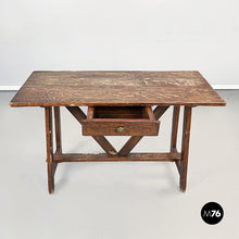 Load image into Gallery viewer, Wooden table fratino with a drawer, 1900s