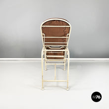 Load image into Gallery viewer, Medical laboratory bed in brown leather and white metal, 1940s