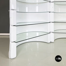 Load image into Gallery viewer, Modular bookcase in white fiberglass and glass by Astrarte, 1970s
