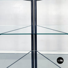 将图片加载到图库查看器,Black metal and glass bookcase, 1990s