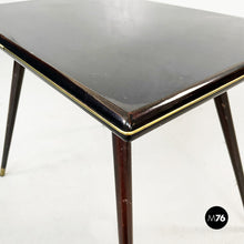 Load image into Gallery viewer, Rectangular coffee table in wood and brass, 1950s