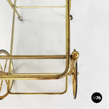 Charger l'image dans la galerie, Cart in brass and glass, 1950s