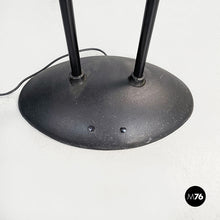 画像をギャラリービューアに読み込む, Floor lamp whit two light adjustable in black metal, 1990s