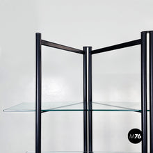 将图片加载到图库查看器,Black metal and glass bookcase, 1990s