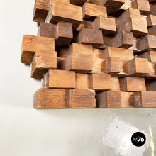 画像をギャラリービューアに読み込む, Geometric decorative panel in solid wood, 1980s