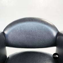 Load image into Gallery viewer, Armchair in black leather, 1970s