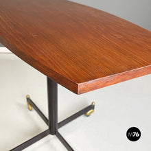 Load image into Gallery viewer, Table with adjustable wooden top withe metal and brass, 1950s