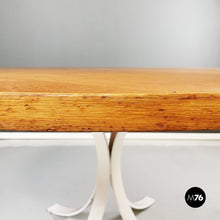 Load image into Gallery viewer, Round dining table in white metal and wood, 1970s