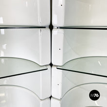 Load image into Gallery viewer, Modular bookcase in white fiberglass and glass by Astrarte, 1970s