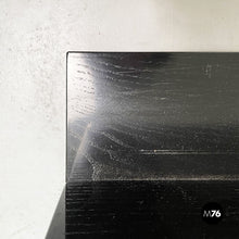 画像をギャラリービューアに読み込む, Large shelf in black wood and steel, 1980s