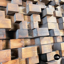画像をギャラリービューアに読み込む, Geometric decorative panel in solid wood, 1980s