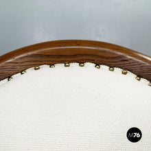 Load image into Gallery viewer, Wooden sofa and armchairs with white fabric, 1940s