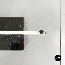 画像をギャラリービューアに読み込む, Square coffee table in glass, iron and marquinia marble, 1980s