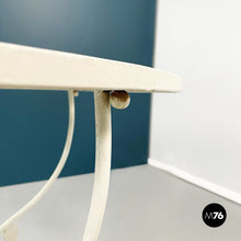 画像をギャラリービューアに読み込む, Garden chairs and table in white wrought iron, 1960s