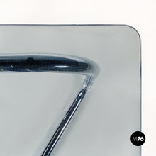画像をギャラリービューアに読み込む, Coffee table with smoked glass and chromed steel, 1970s