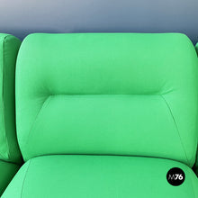 画像をギャラリービューアに読み込む, Modular sofa in green fabric, 1970s