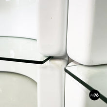 Load image into Gallery viewer, Modular bookcase in white fiberglass and glass by Astrarte, 1970s