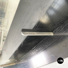 画像をギャラリービューアに読み込む, Large shelf in black wood and steel, 1980s