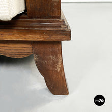 Load image into Gallery viewer, Wooden sofa and armchairs with white fabric, 1940s