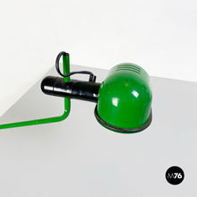 画像をギャラリービューアに読み込む, Green metal clamp table lamp, 1980s
