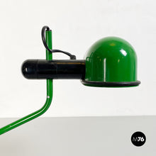画像をギャラリービューアに読み込む, Green metal clamp table lamp, 1980s