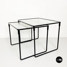 Load image into Gallery viewer, Metal and glass coffe tables, 1970s