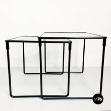 Load image into Gallery viewer, Metal and glass coffe tables, 1970s