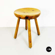Charger l'image dans la galerie, Rustic wooden stool, 1960s
