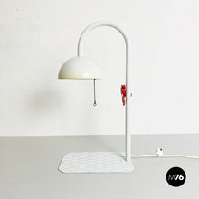 Load image into Gallery viewer, White metal table lamp by L'isola che non c'è, 1980s
