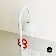 Load image into Gallery viewer, White metal table lamp by L'isola che non c'è, 1980s