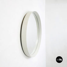 Load image into Gallery viewer, Round white wood mirror, 1980s