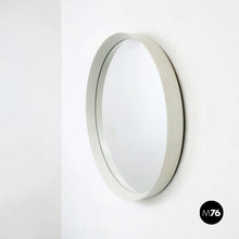 Load image into Gallery viewer, Round white wood mirror, 1980s