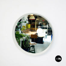 Load image into Gallery viewer, Round white wood mirror, 1980s