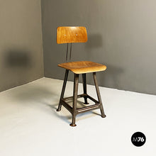 画像をギャラリービューアに読み込む, Industrial wood and metal chair, 1930s