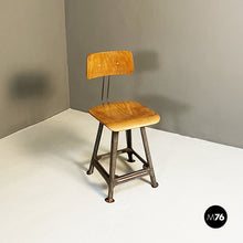 画像をギャラリービューアに読み込む, Industrial wood and metal chair, 1930s