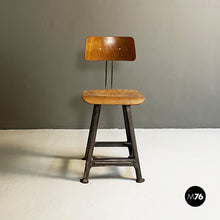 画像をギャラリービューアに読み込む, Industrial wood and metal chair, 1930s