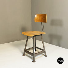 画像をギャラリービューアに読み込む, Industrial wood and metal chair, 1930s