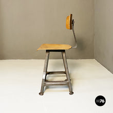 画像をギャラリービューアに読み込む, Industrial wood and metal chair, 1930s