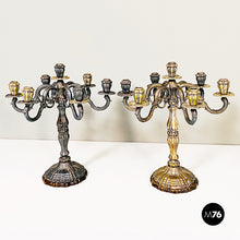 Load image into Gallery viewer, Seven-flame silver candelabras, 1880s